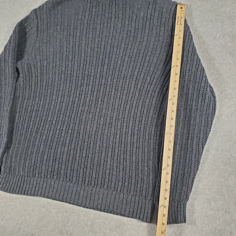 Old Navy Turtleneck Sweater Mens XL Tall Gray Ribbed Knit Heavyweight Pullover